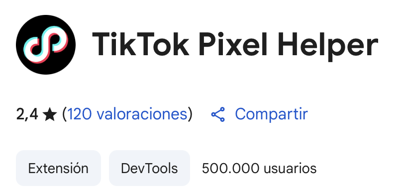 TikTok pixel helper extensiones oficiales